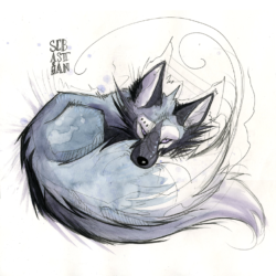 2014 - Sebastian Silverfox A drawing of Sebastian's fursona
